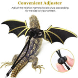 Lizard Harness Leash with Bat Wings Adjustable Reptile Lead for Bearded Dragons - Rear View