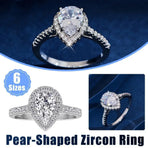 Sparkling Pear Shaped Zircon Cluster Ring Pear Shape Engagement Women Gift - 5