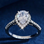 Sparkling Pear Shaped Zircon Cluster Ring Pear Shape Engagement Women Gift - 7