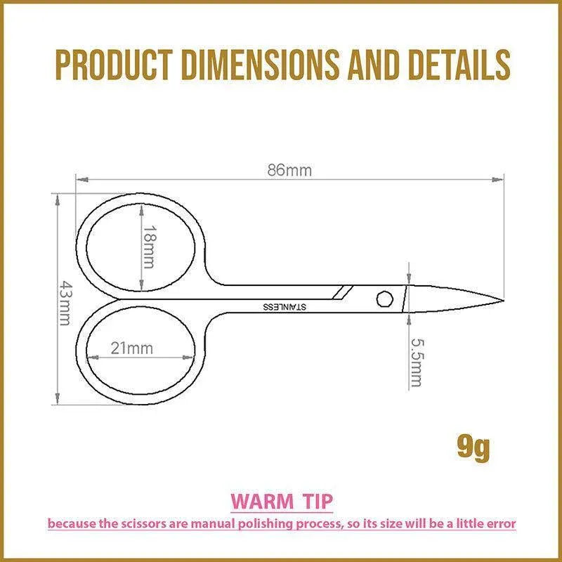 Eyebrow Trimming Scissors Eyelash Nose Hair Cutter Manicure Tweezers