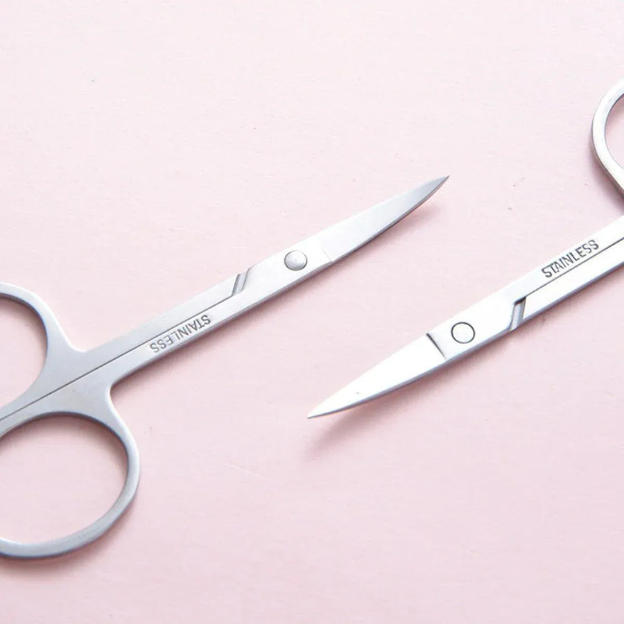 Eyebrow Trimming Scissors Eyelash Nose Hair Cutter Manicure Tweezers