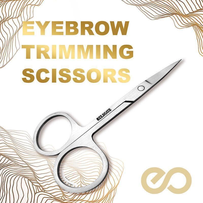Eyebrow Trimming Scissors Eyelash Nose Hair Cutter Manicure Tweezers