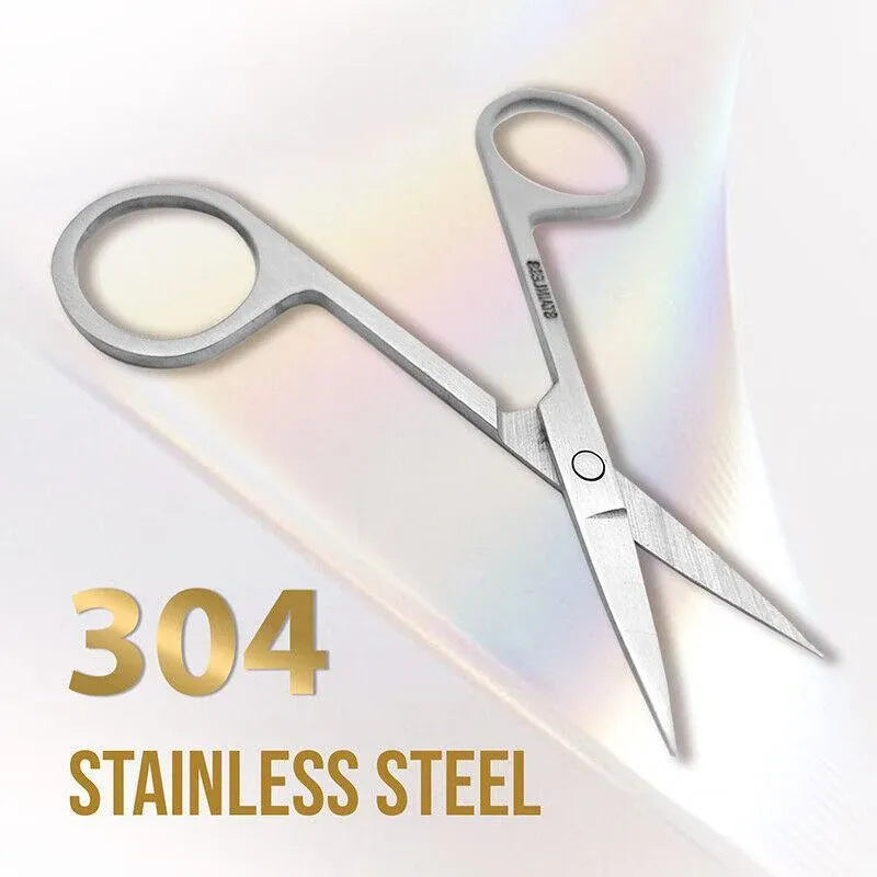 Eyebrow Trimming Scissors Eyelash Nose Hair Cutter Manicure Tweezers