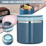 Stainless Steel Insulated Lunch Box Bento Box Thermal Food Container Breakfast - Pink - Top-Down View