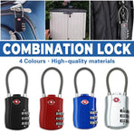 Zinc Alloy Combination Lock Anti-Theft For Luggage Cabinet Drawer Suitcase - Silver