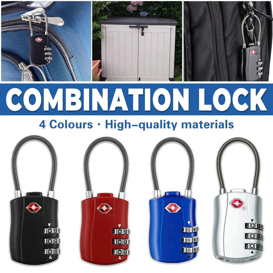 Zinc Alloy Combination Lock Anti-Theft For Luggage Cabinet Drawer Suitcase - Silver
