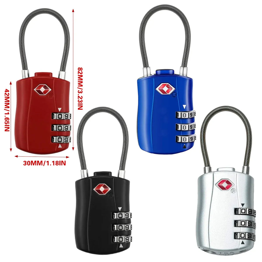 Zinc Alloy Combination Lock Anti-Theft For Luggage Cabinet Drawer Suitcase - Silver