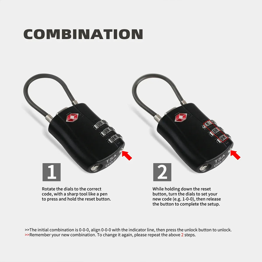 Zinc Alloy Combination Lock Anti-Theft For Luggage Cabinet Drawer Suitcase - Silver