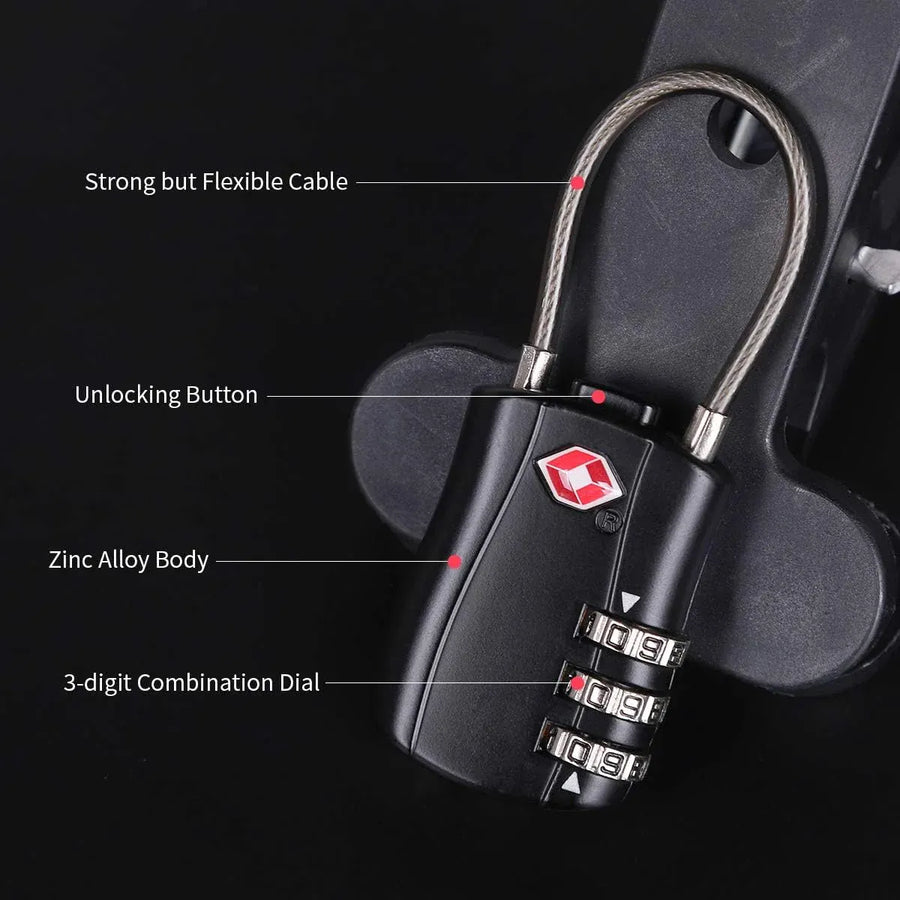 Zinc Alloy Combination Lock Anti-Theft For Luggage Cabinet Drawer Suitcase - Silver
