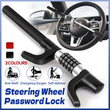 Car Steering Wheel Lock Anti Theft Security Code Lock for Vehicle Protection Use - Red - Front View