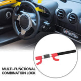 Car Steering Wheel Lock Anti Theft Security Code Lock for Vehicle Protection Use - Red - Rear View