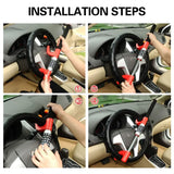 Car Steering Wheel Lock Anti Theft Security Code Lock for Vehicle Protection Use - Red - Extra Image