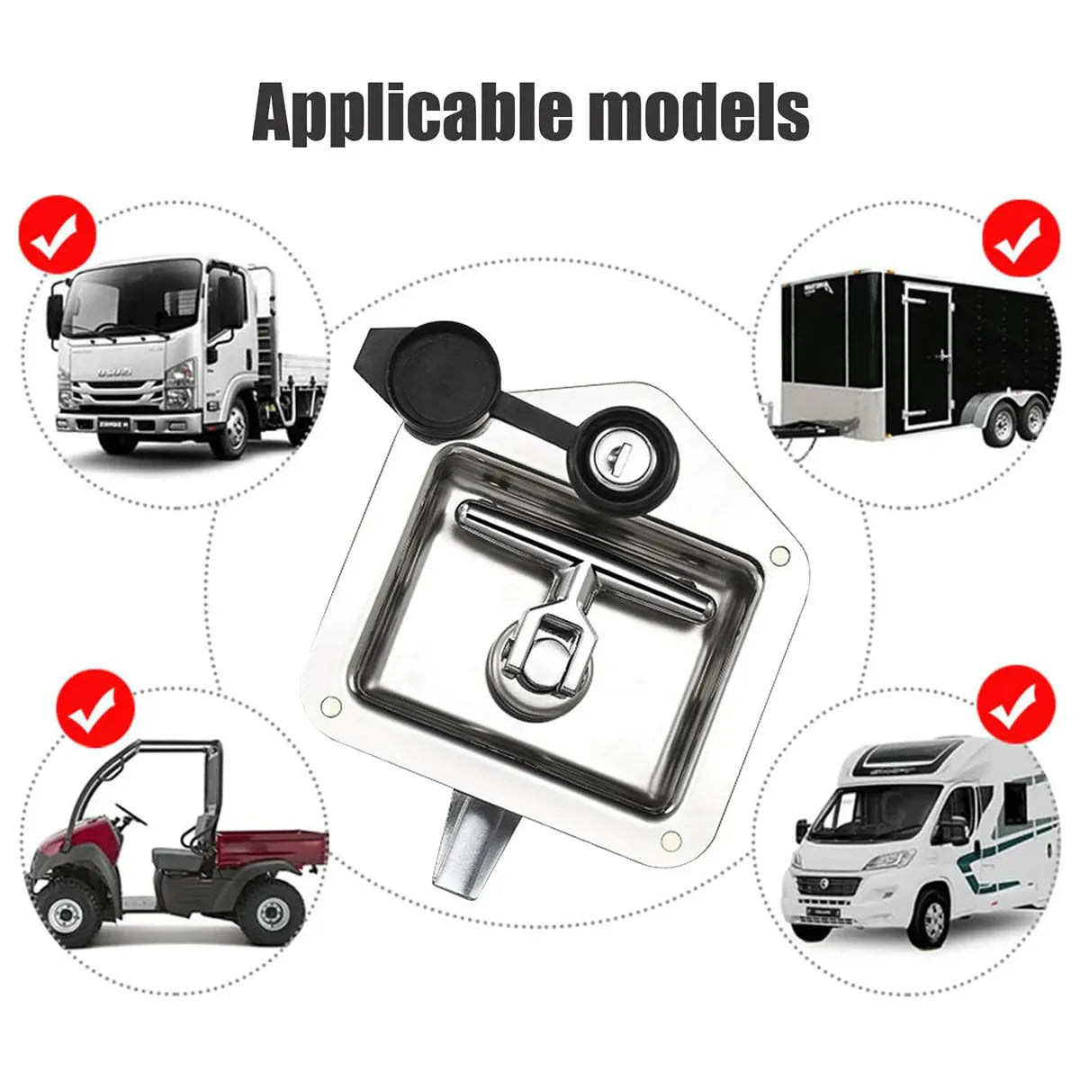Car Trailer Stainless Steel Toolbox Lock Anti Rust Secure For Truck Van Storage