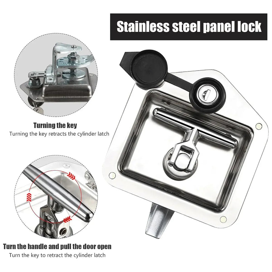 Car Trailer Stainless Steel Toolbox Lock Anti Rust Secure For Truck Van Storage