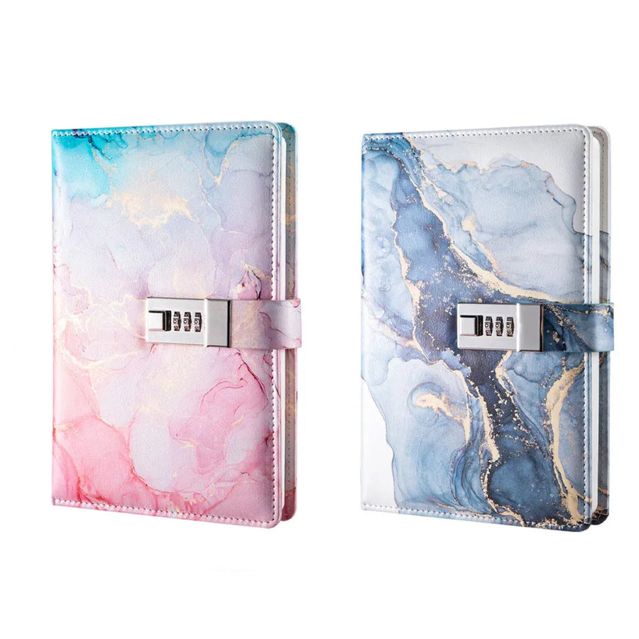 Password Book Notebook Planner Lockable Diary Journal for Office School Personal - Blue