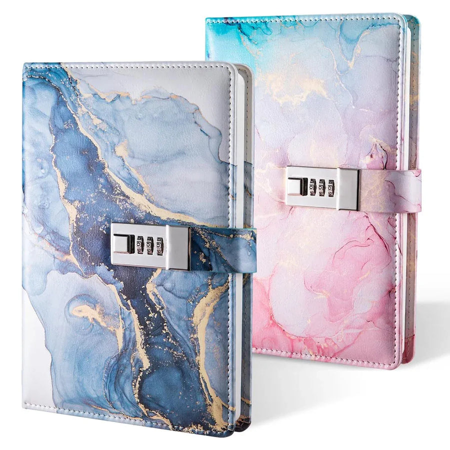 Password Book Notebook Planner Lockable Diary Journal for Office School Personal - Pink