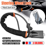 Universal Steering Wheel Lock with 3 Key Seat Car Belt Lock Anti-Theft Device - Red
