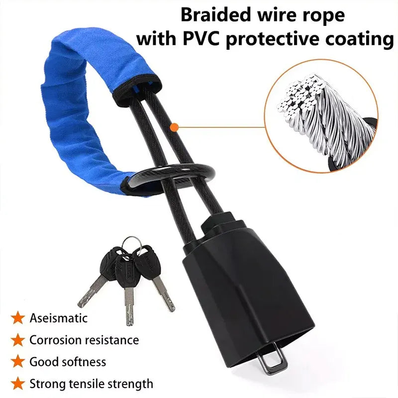 Universal Steering Wheel Lock with 3 Key Seat Car Belt Lock Anti-Theft Device - Red