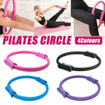 Multicolor Yoga Circle Crescent Handle Pilates Ring for Body Toning Exercise - Blue