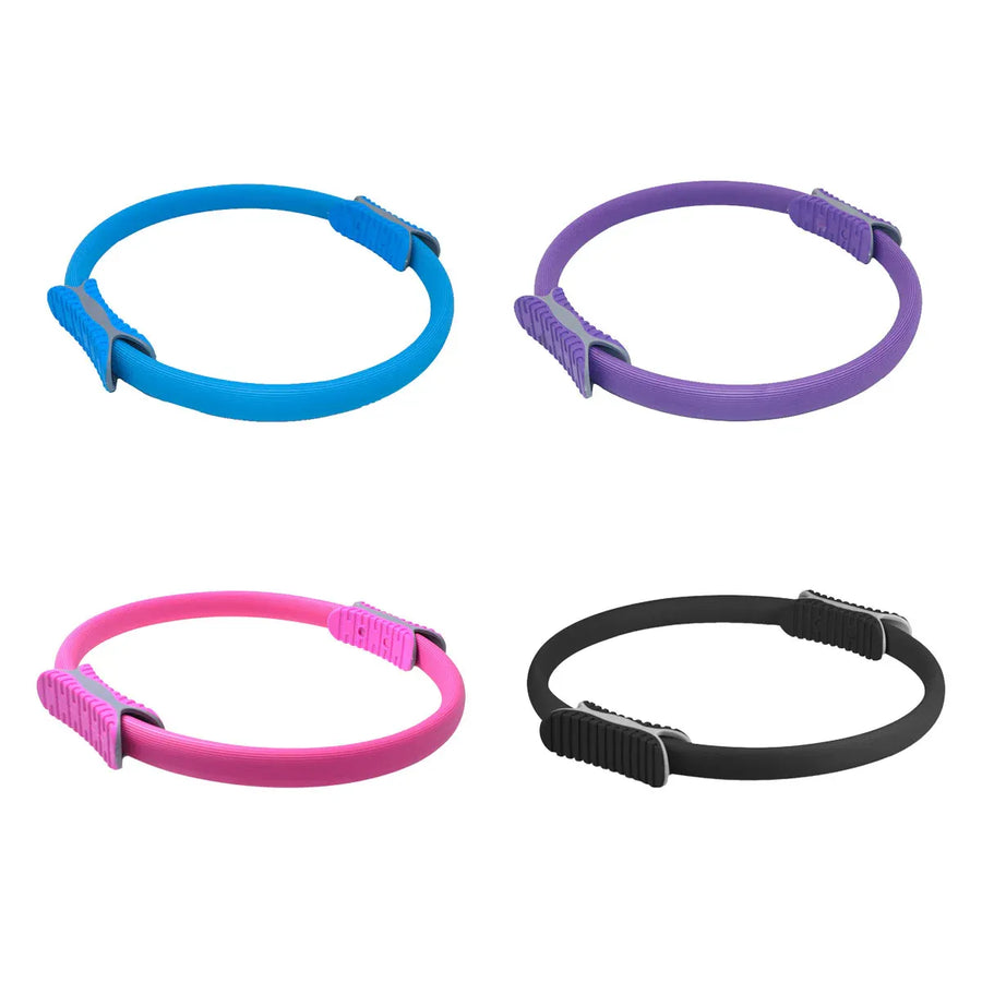 Multicolor Yoga Circle Crescent Handle Pilates Ring for Body Toning Exercise - Blue