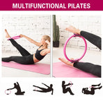 Multicolor Yoga Circle Crescent Handle Pilates Ring for Body Toning Exercise - Blue