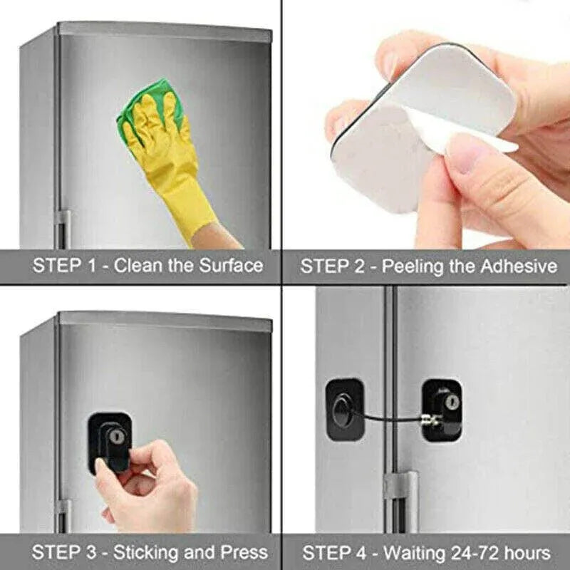 Refrigerator Lock Fridge Cabinet Child Safety Window Door Drawer Latches W/ Keys