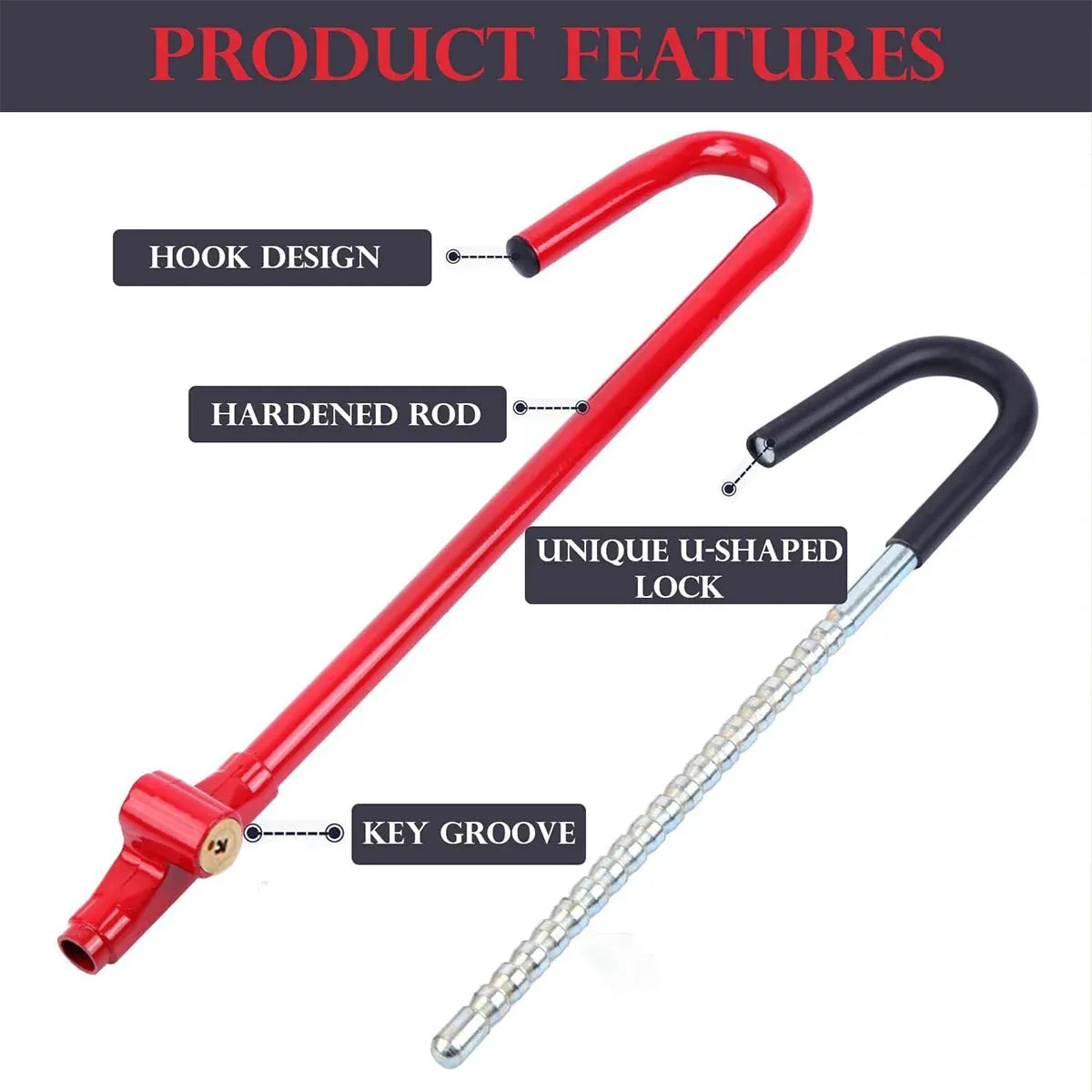 Multifunctional Car Steering Wheel Lock Anti-Theft Vehicle Security