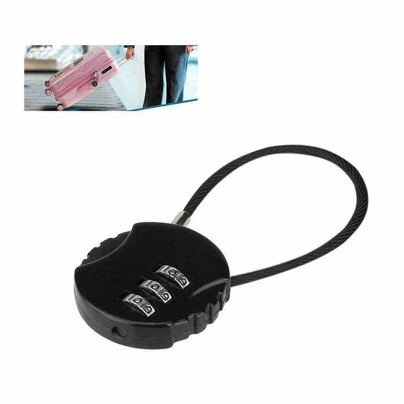 Combination Lock Padlock Locker 3 Digit Security Bike Suitcase Luggage Bag Gymau
