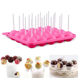 2pcs 20 Holes Round Silicone Moulds for Lollipop Candy Making Baking Tools - Top-Down View