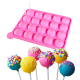 2pcs 20 Holes Round Silicone Moulds for Lollipop Candy Making Baking Tools - 45-Degree Angle