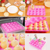 2pcs 20 Holes Round Silicone Moulds for Lollipop Candy Making Baking Tools - Rear View