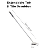 Long Handled Shower Scrub Brush with Extendable Pole for Bathroom Tiles - Side View