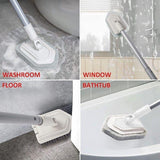 Long Handled Shower Scrub Brush with Extendable Pole for Bathroom Tiles - Top-Down View