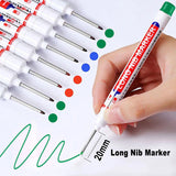 6Pcs Long Head Deep Hole Long Nosed Marker Multifunction Marker Deep Drill Hol - Side View