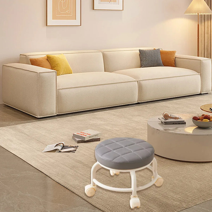 360° Rotating Roller Stool Small Swivel Chair Low Round Seat Movable Stool Use