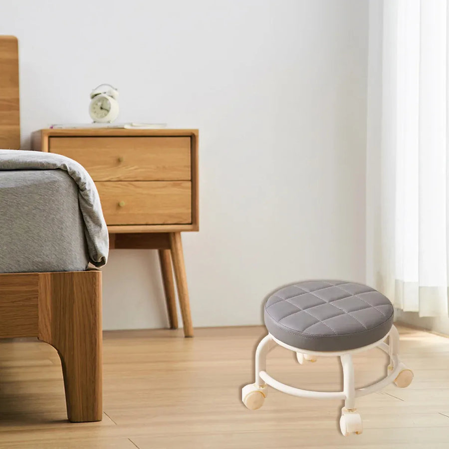 360° Rotating Roller Stool Small Swivel Chair Low Round Seat Movable Stool Use