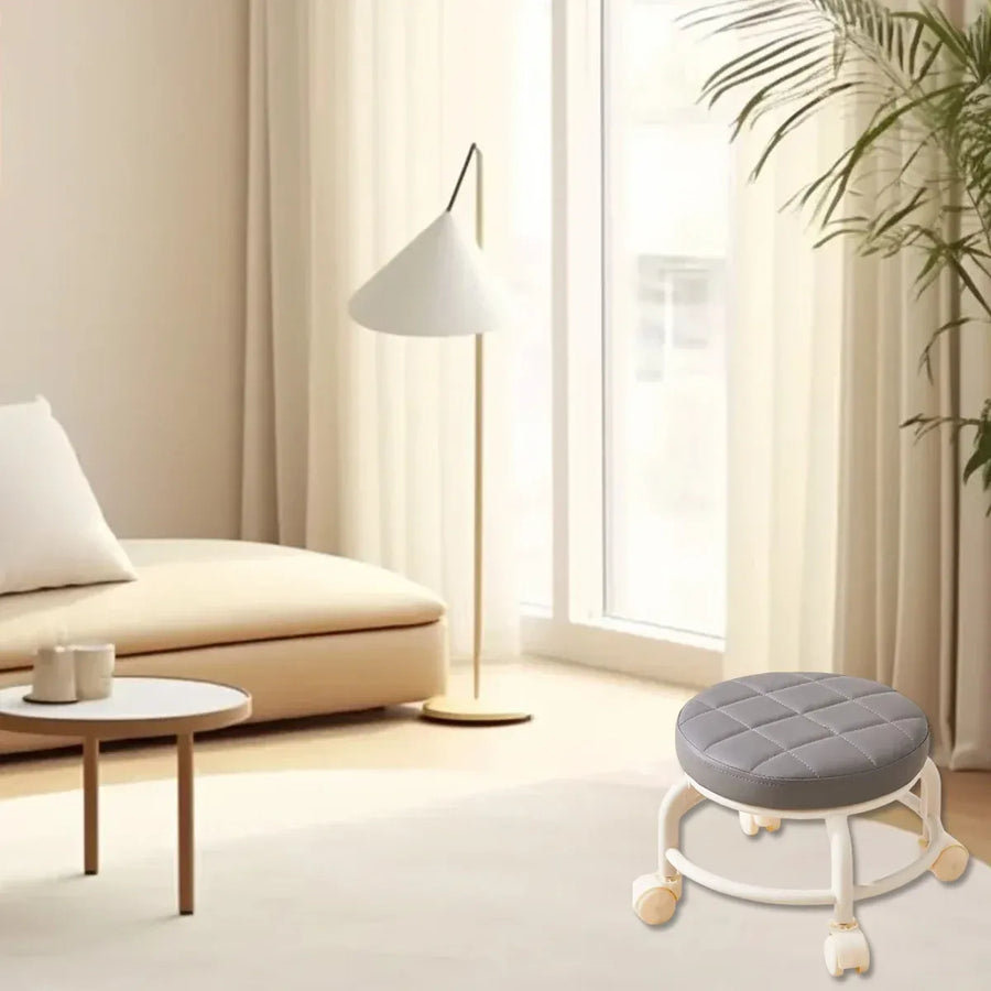 360° Rotating Roller Stool Small Swivel Chair Low Round Seat Movable Stool Use
