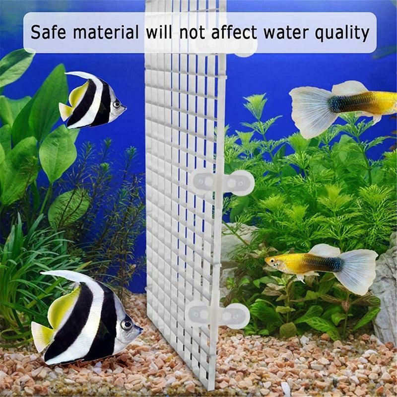 8Pcs Plastic Fish Grid Divider Durable  Holder Fish Tank Tray Egg Crate Aquarium - White