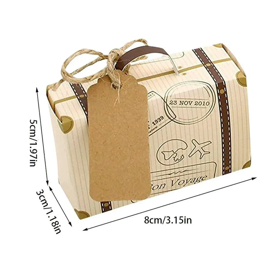 50Pcs Mini Suitcase Candy Box Wedding Favors Gift Packaging Boxes Party Supplies