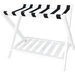 Foldable Luggage Rack Stand Portable Black Storage Shelf for Bedroom Travel