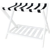 Foldable Luggage Rack Stand Portable Black Storage Shelf for Bedroom Travel - Front View