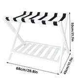 Foldable Luggage Rack Stand Portable Black Storage Shelf for Bedroom Travel