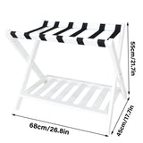 Foldable Luggage Rack Stand Portable Black Storage Shelf for Bedroom Travel - Side View