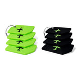 5PCS High-Quality Silicone Luggage Tags Name Address Boarding Pass Travel ID - Black - Front View