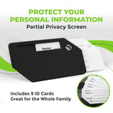 5PCS High-Quality Silicone Luggage Tags Name Address Boarding Pass Travel ID - Black - 45-Degree Angle