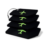 5PCS High-Quality Silicone Luggage Tags Name Address Boarding Pass Travel ID - Black - Rear View