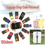 Luggage Strap Code Password Travel Suitcase Secure Lock Safe Nylon Packing Belt - Blue+Grey