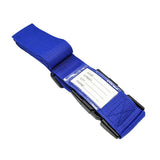Luggage Strap Code Password Travel Suitcase Secure Lock Safe Nylon Packing Belt - Blue+Grey - Top-Down View