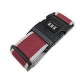 Luggage Strap Code Password Travel Suitcase Secure Lock Safe Nylon Packing Belt - Rose Red