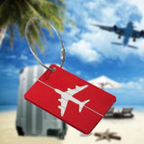 Luggage Tag Aluminum Travel Baggage Suitcase Identity Address Name Label Cards - Black - 45-Degree Angle